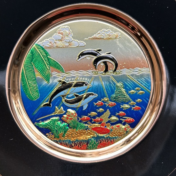 Vintage Japanese Chokin decorative plate - Picture 2 of 4